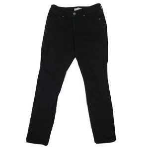 ANN TAYLOR LOFT Solid All Black Slim Leg Curvy Skinny Jeans Womens Size 0/25